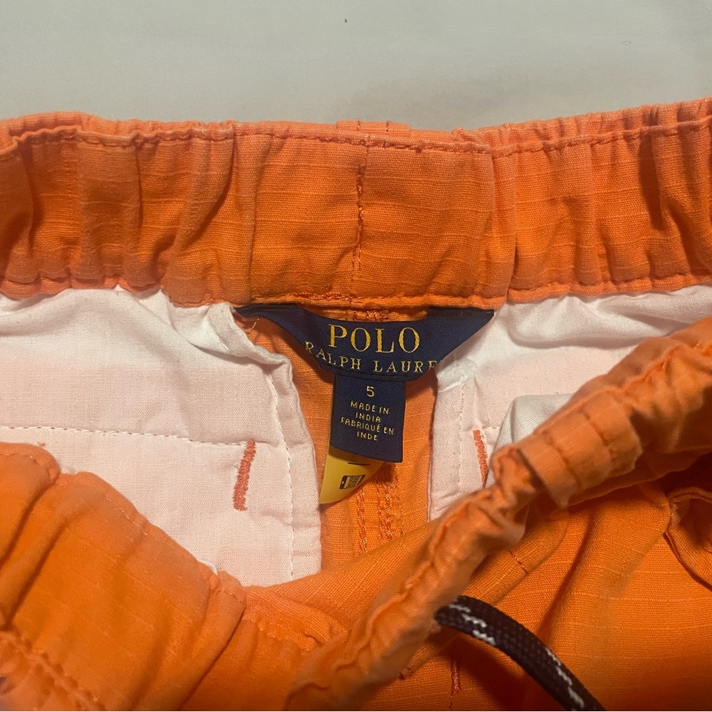 Polo by Ralph Lauren Vibrant Orange Boys Cargo Shorts Size 5 - Picture 4 of 5